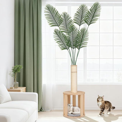 82.7'' Tall Modern Cat Tree for Indoor Cats, Artificial Areca Palm Tree Cat - Image 9