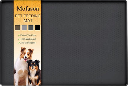 Mofason Pet Food Mat Waterproof Dog Mat 24”x16” Large – 0.5” inch Raised Edge by Mofason