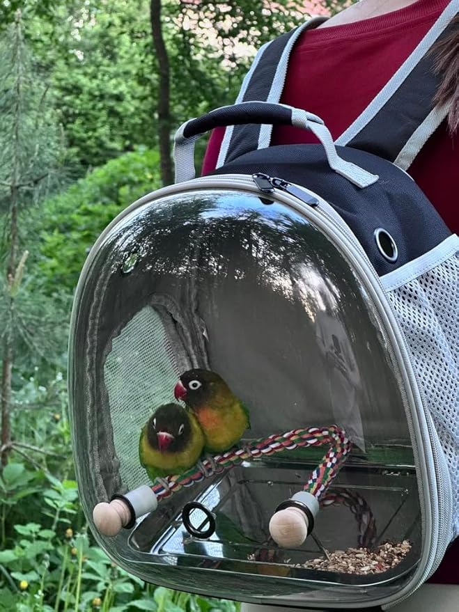 Small Bird Travel Backpack Carrier Cage, Backpack to Transport Backpack Carrier - Image 5