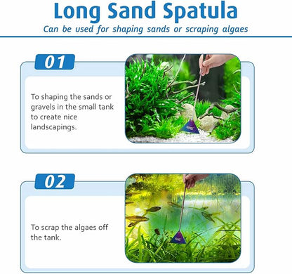 hygger 6-in-1 Long Aquarium Aquascaping Tools Kit, Color Stainless Steel - Image 4