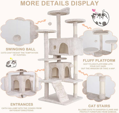 Heavy Duty Cat Tree Tower, Cat Condo, Hanging Ball - Image 4