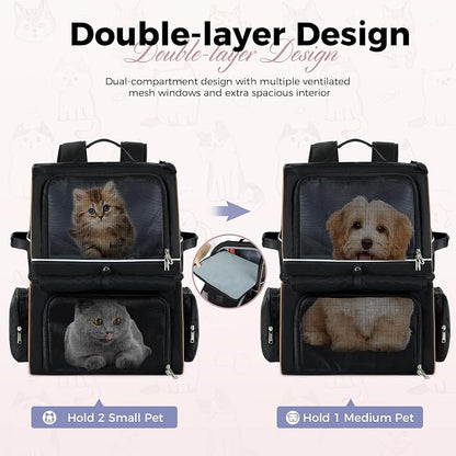 Lekebobor Double Cat Backpack Carrier - Image 3