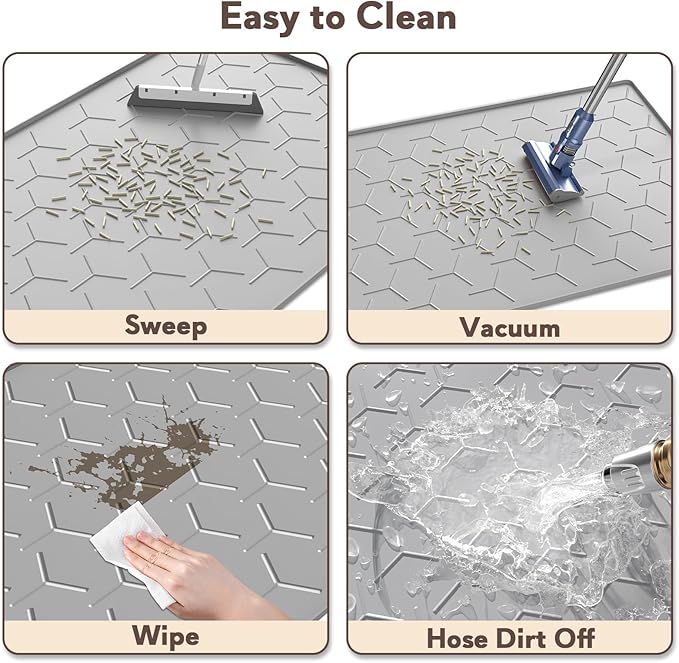 Cat Mat for Litter Box, Large 34" X 22" Cat Litter Mat, Waterproof Silicone Pad - Image 5