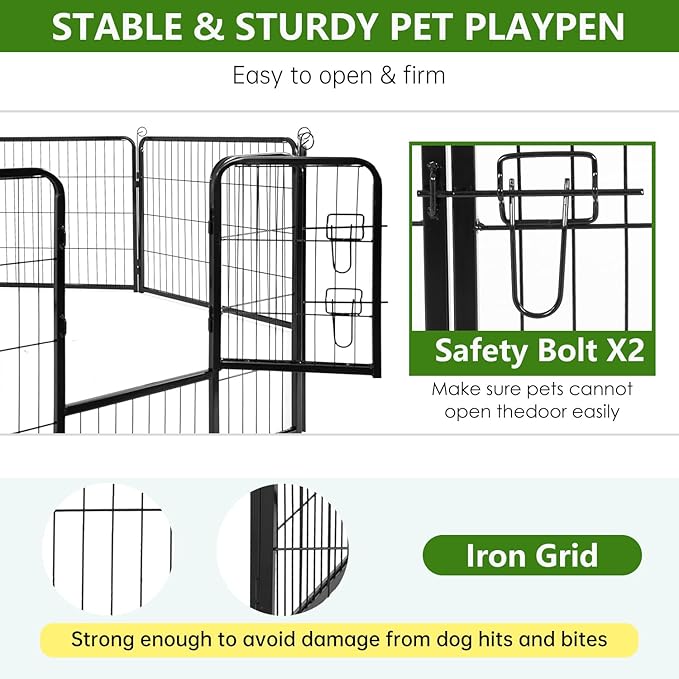 BestPet | Dog Playpen | 40 Inch, 8 Panels | Heavy Duty Metal Pet Exercise Pen | - Image 4
