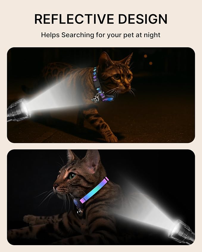Cat Collar with Airtag Holder, 2 Pack Waterproof Breakaway Kitten Collar - Image 5