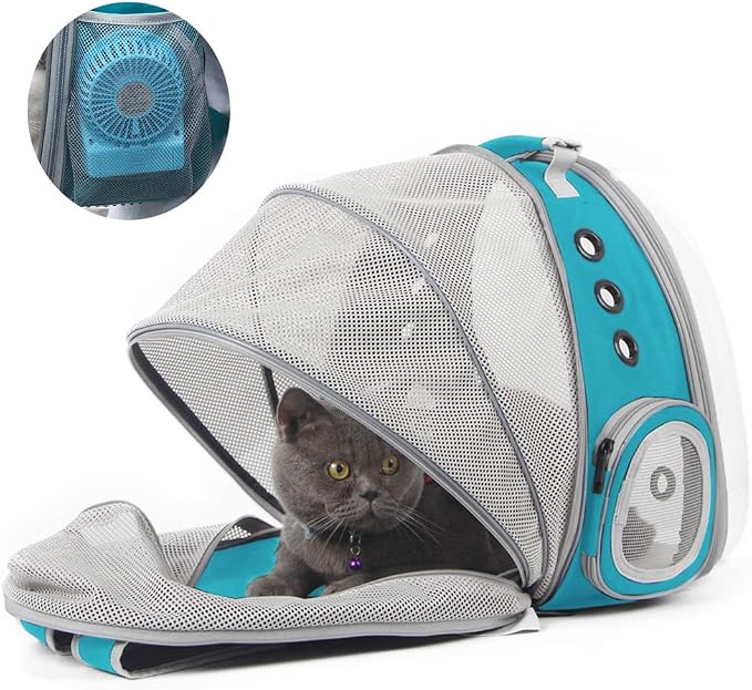 Cat Travel Backpack with Fan, Fit up to 12 lbs, Space Capsule Astronaut Clear - Image 4