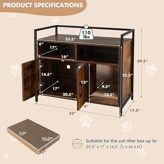 Giantex Cat Litter Box Enclosure - Image 5