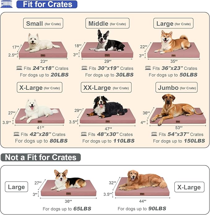 Outdoor Dog Bed for Small Dogs & Cats, Waterproof Dog Crate Mat Orthopedic Egg - Image 2