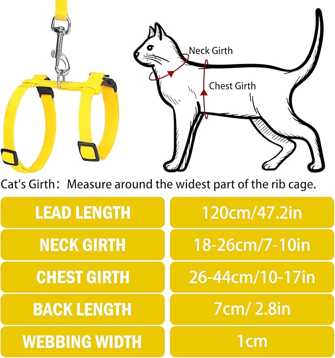 PUPTECK Adjustable Cat Harness and Leash Set Escape Proof Kitten Strap Collar - Image 2