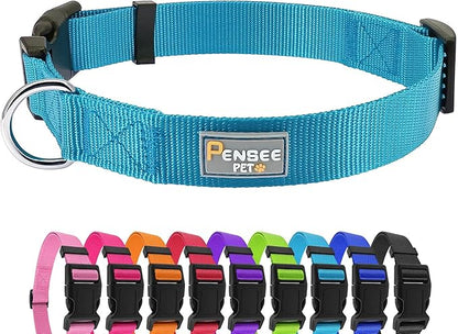 Dog Collar Light Blue Basic Dog Collars by Penseepet