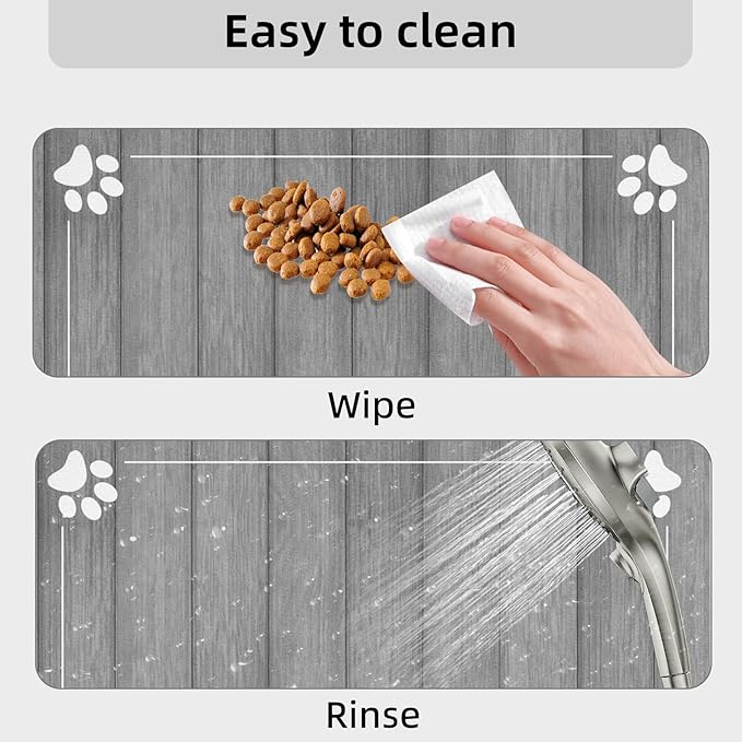 Food and Water Bowl Mat for Dog Cat, 20 x 12 inches Waterproof Non-Slip - Image 6