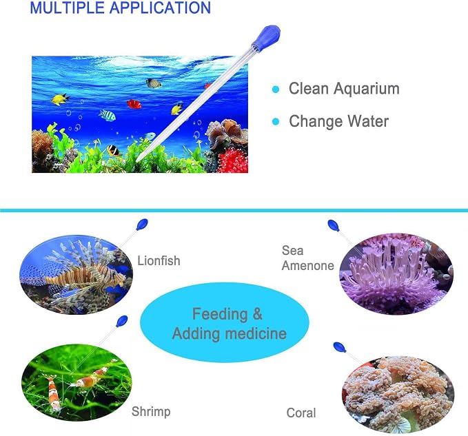 17.7inch Aquarium Siphon/Fish Feeder/Tank Cleaner/Coral Feeding Tube/Water - Image 5
