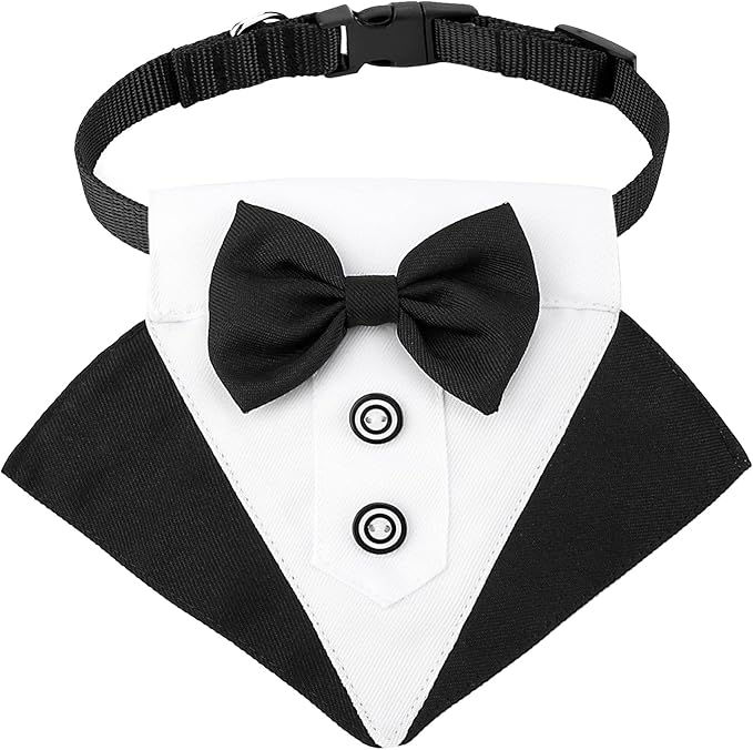 Segarty Formal Dog Tuxedo Bandana Dog Wedding Attire, Adjustable Collar by Segarty