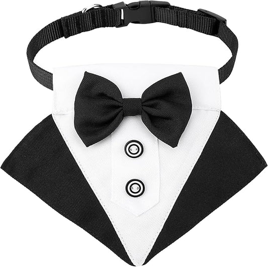 Segarty Formal Dog Tuxedo Bandana Dog Wedding Attire, Adjustable Collar by Segarty