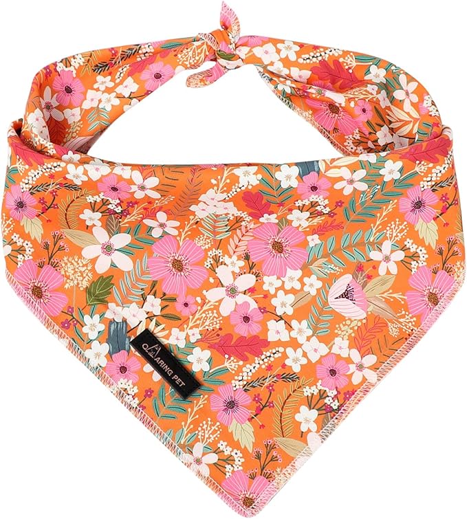 ARING PET Floral Dog Bandanas, Flower Leaf Triangle Scarf by ARINGPET