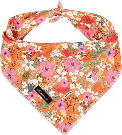 ARING PET Floral Dog Bandanas, Flower Leaf Triangle Scarf by ARINGPET