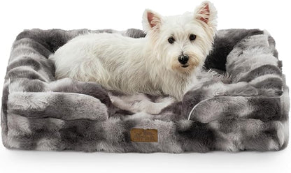 Orthopedic Dog Bed for Medium Small Size Dog, Soft and Warm Faux Fur Sofa for by COZYKISS