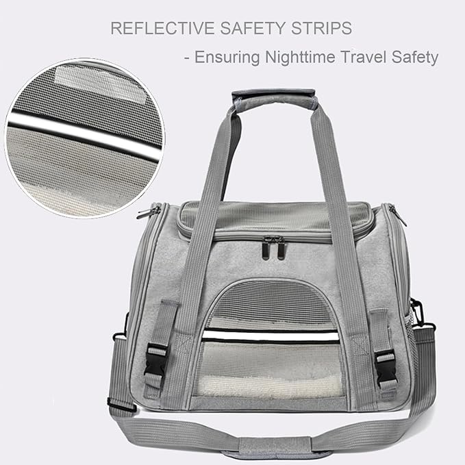 Dog Cat Carrier Soft for Small Pet Up to 16 Lbs TSA Airline Approved Travel - Image 5