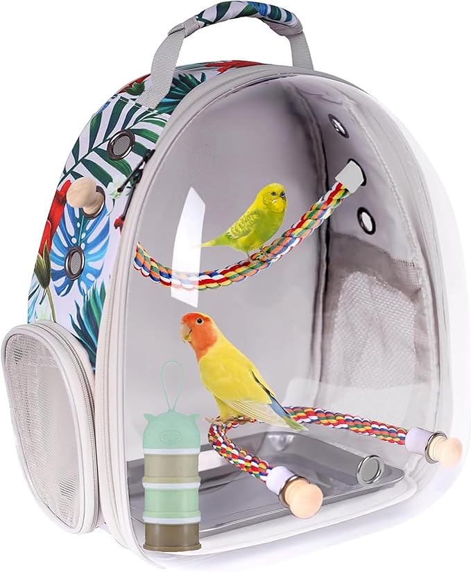 Bird Traval Carrier Cage, Vet Transport Book Bag Floral Printed by halinfer