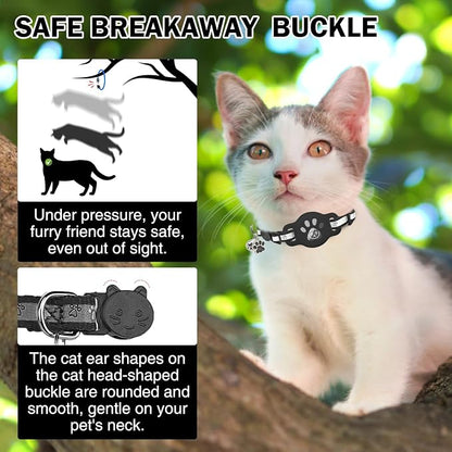 Airtag Cat Collar Breakaway, Reflective Kitten Collar - Image 2