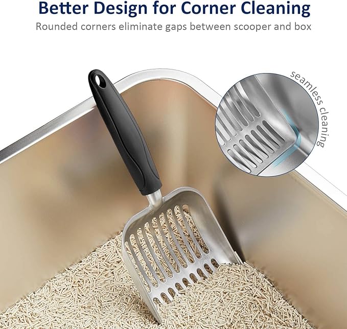 WePet Cat Litter Scoop, Aluminum Alloy Sifter, Kitty Metal Scooper, Deep Shovel - Image 5