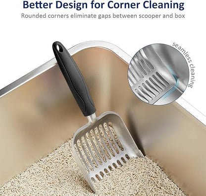 WePet Cat Litter Scoop, Aluminum Alloy Sifter, Kitty Metal Scooper, Deep Shovel - Image 5