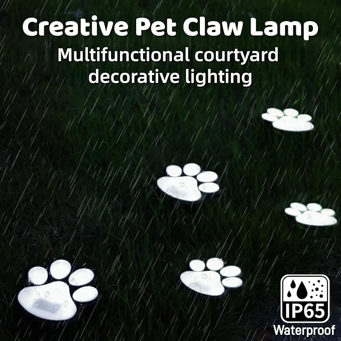 3pcs-Solar Paw Print Lights, Wireless of Cat Dog Animal Solar Lights Outdoor - Image 5