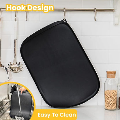 Silicone Dog Food Mat with Side Pocket & Hook Hole, Soft Raised Edges, Easy - Image 4