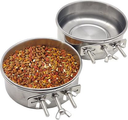 PINVNBY 2pcs Stainless Steel Bird Bowl Water Bowl Stainless Steel Bird Feeding by PINVNBY