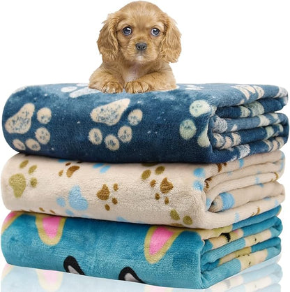 Rezutan 1 Pack 3 Blankets for Dogs, Dog Blanket for Small Pet Cat, Premium Soft by Rezutan