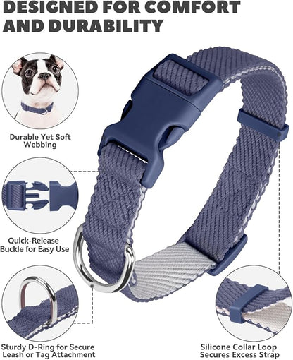 Dynmeow Soft and Breathable Cotton Dog Collar, Durable Adjustable Heavy-Duty - Image 7