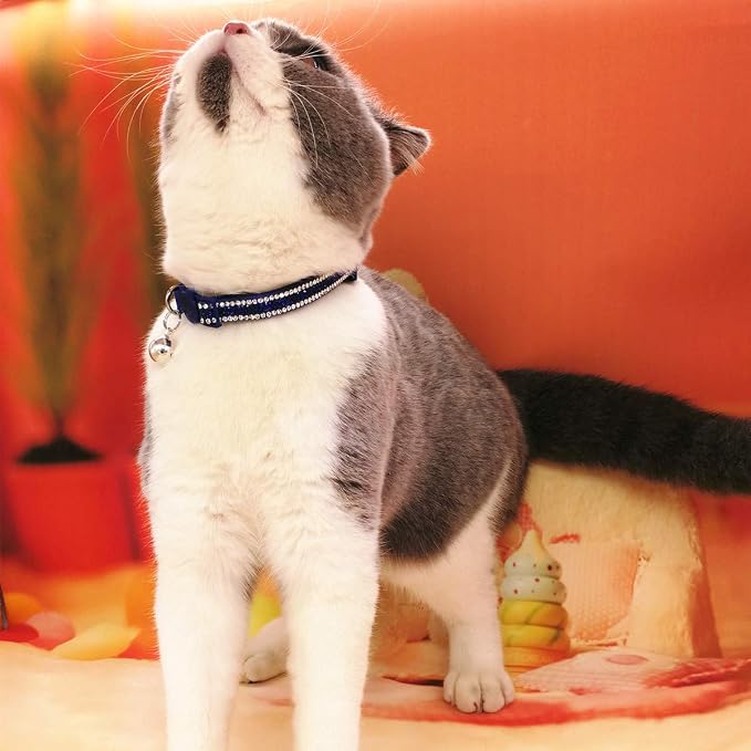 THAIN Basic Adjustable Cat Collar Bling Diamond Breakaway - Image 6
