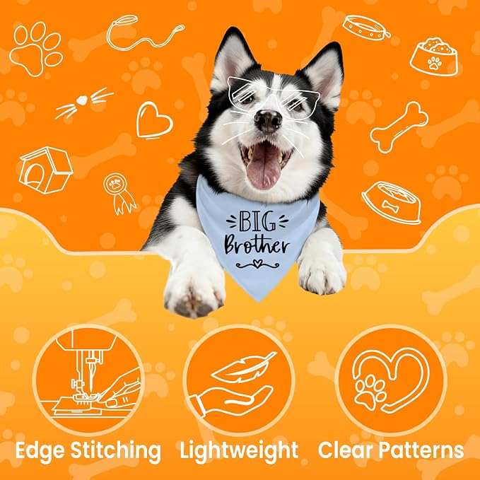 Big Brother Dog Bandanas, Pet Dog Triangle Scarf - Image 2