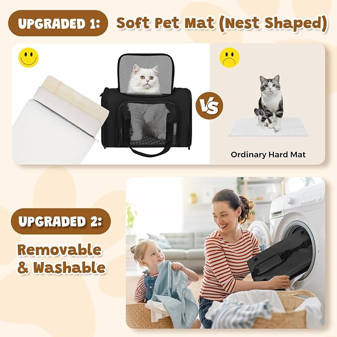 Cat Carrier Soft for Pets Up to 25 Lbs, Cat Travel Bag Soft-Sided - Image 4