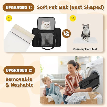 Cat Carrier Soft for Pets Up to 25 Lbs, Cat Travel Bag Soft-Sided - Image 4