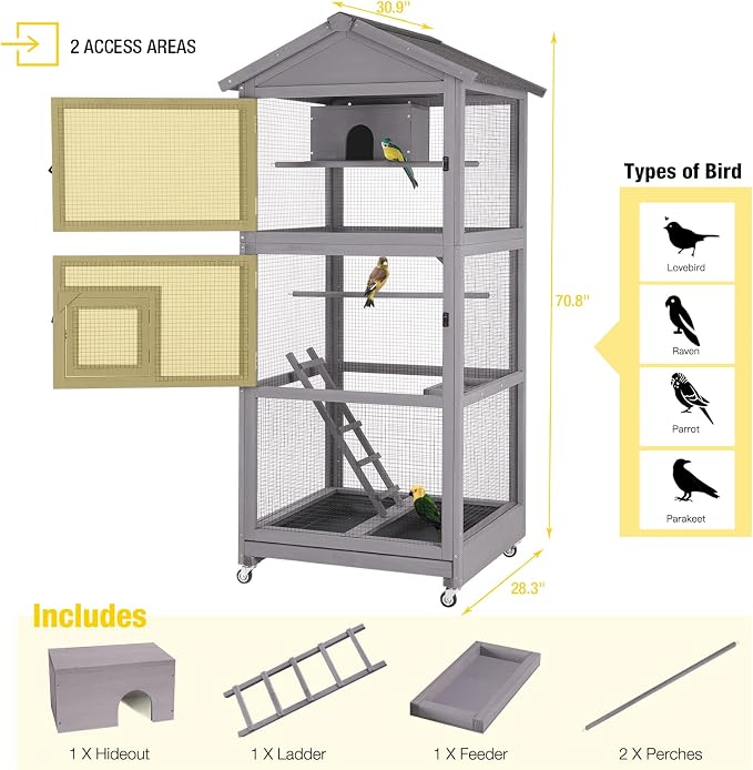 Aivituvin Bird Cages Outdoor Bird Aviary Indoor Parakeet Cage - Image 5