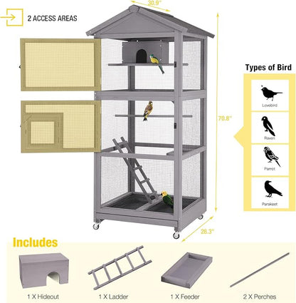 Aivituvin Bird Cages Outdoor Bird Aviary Indoor Parakeet Cage - Image 5