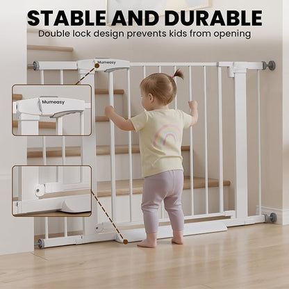 Baby Gate for Stairs, 29.7-40.6" Pressure Mounted Dog Gate, Auto Close Safety - Image 4