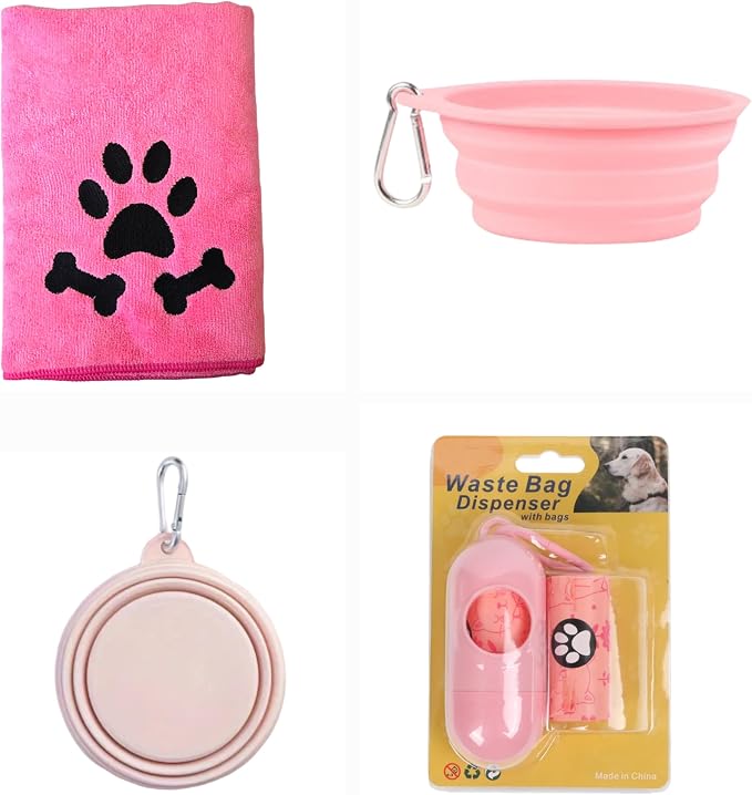 Pet Accessories Set, Collapsible Bowl, Waste Bag Dispenser by Unknown