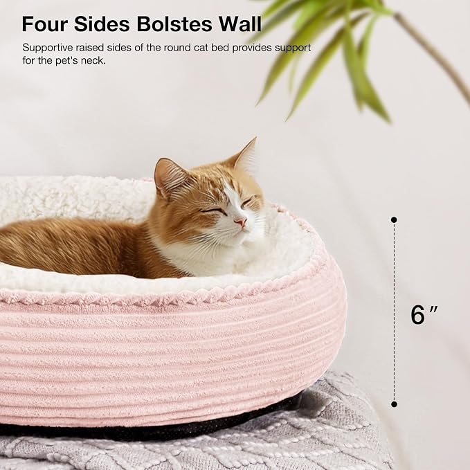 Love's cabin Round Donut Cat and Dog Cushion Bed, 20in Pet Bed - Image 2