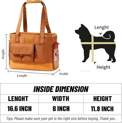 Cat Carrier, Dog Carrier, Pet Carrier, Foldable Waterproof Premium PU Leather - Image 5