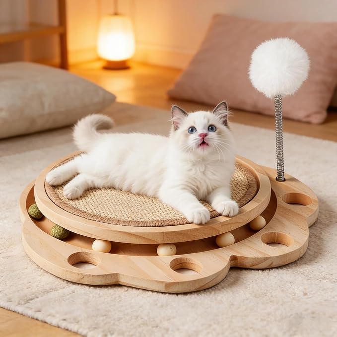 Cat Scratcher Board, 3-in-1 Cat Scratcher & Activity Center by ChongzhiweiPetProduct