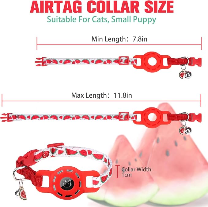 BINGPET AirTag Cat Collar with Bells, Upgraded Safety Elastic Cat Collar with - Image 2