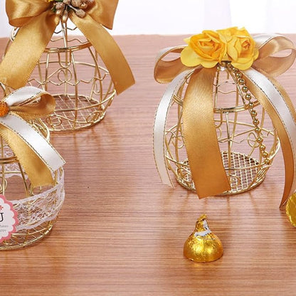 Beaupretty 6pcs Birdcage Shape Tinplate Candy Box Elegant Wedding Favor - Image 5