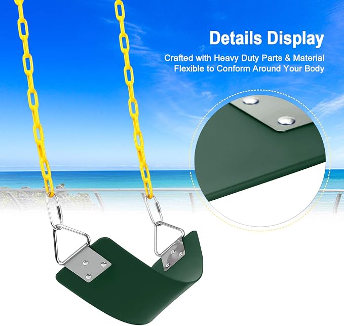 AGPTEK Swing Set, Seat with 66 Inch Anti-Rust Chains Thermoplastic Coated - Image 7