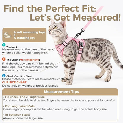 Cat Harness and Leash Set Escape Proof Tactical Small Kitten Harness Emotional - Image 2