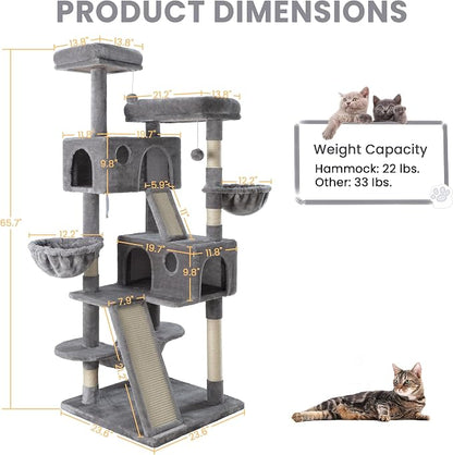 SHA CERLIN 65in Larger Cat Tree Tower Condo - Image 8