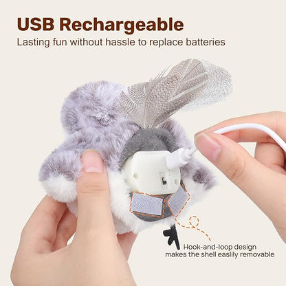 Potaroma Cat Toys Flapping Bird, Lifelike Sandpiper Chirp Tweet, Rechargeable - Image 5