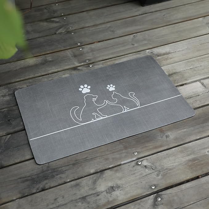 Le courant Dog Bowl Mats, Cat Feeding Mat, Non-Slip Super Absorbent, No Stains by Unknown