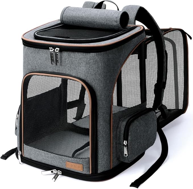 Large Cat Backpack Expandable Pet Carrier Backpack, Lekereise Dog Backpack by Lekereise